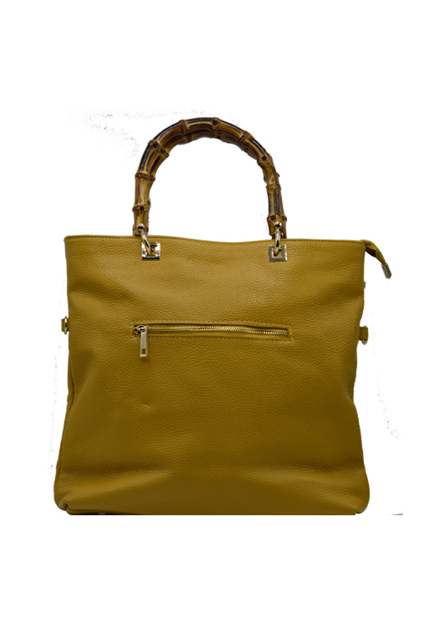 Black - Medium Tote - Bamboo Handles
